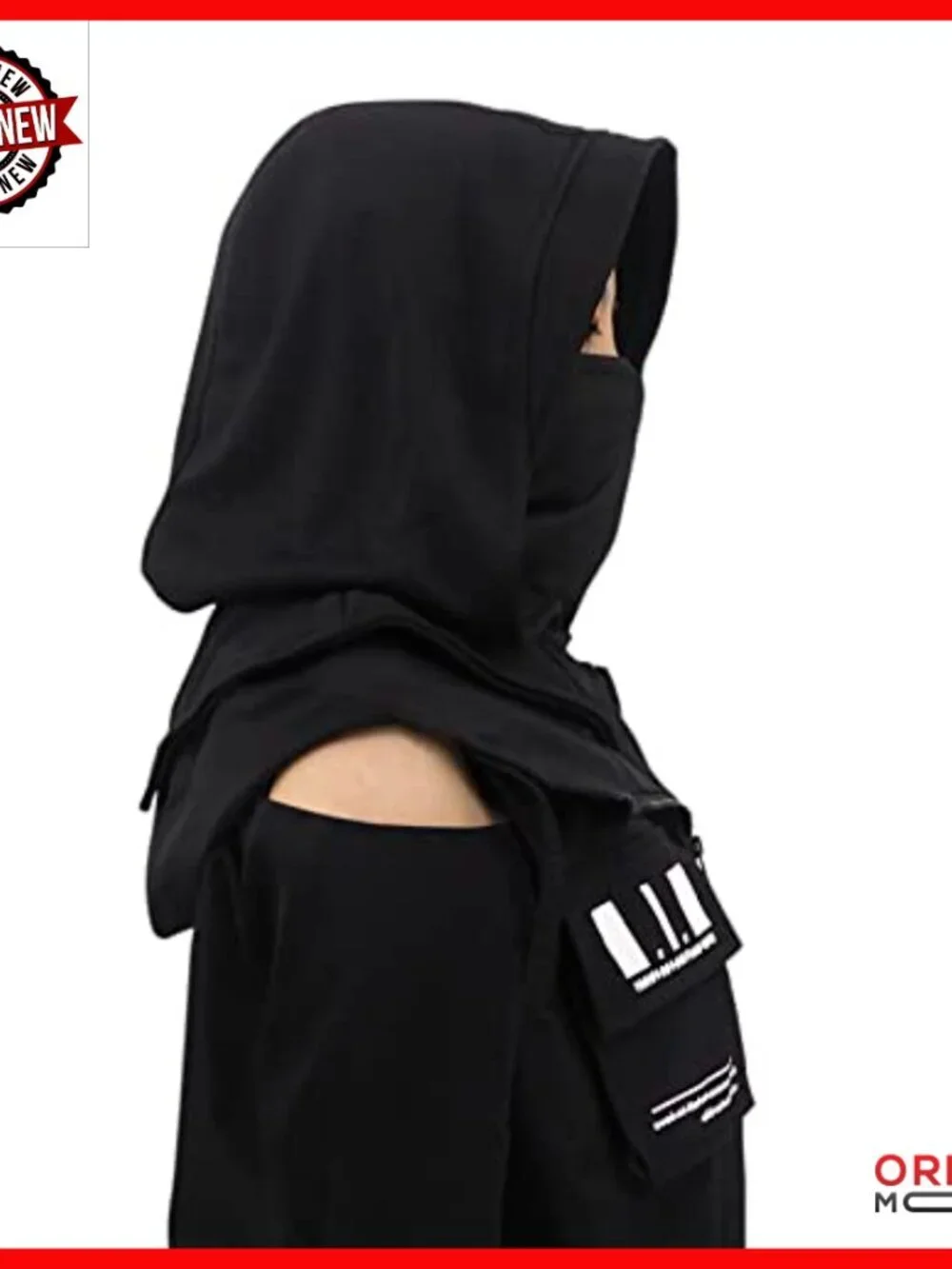 Steampunk Hooded Cape Scarf with Mask, Unisex Free Size Cotton